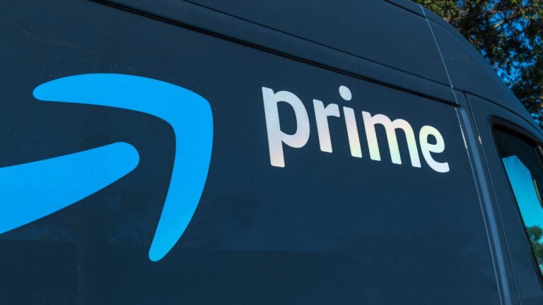 An Amazon.com delivery truck
