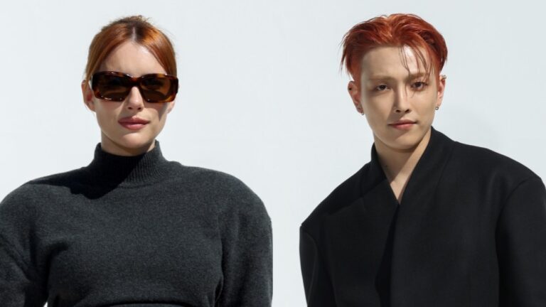 Emma Roberts and Hongjoong at the Jacquemus show on Sunday.