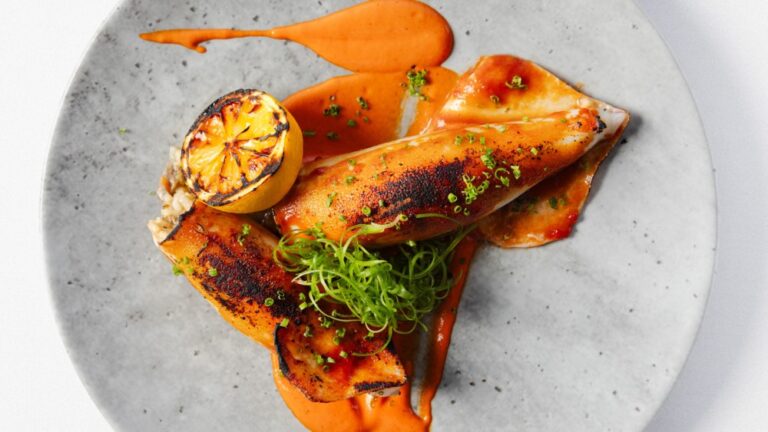 stuffed spanish squid from gigi's montauk restaurant located in  gurney's montauk