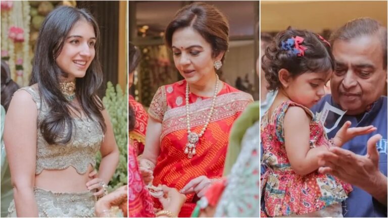 Nita and Mukesh Ambani attend wedding with little Veda in ethnic looks; Anant and Radhika Merchant wow in desi attire | Fashion Trends