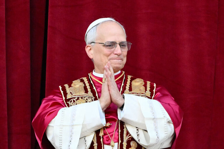 Newly elected Pope Leo XIV, Robert Prevost arrives on the main central loggia balcony of the St Peter's Basilica for the first time, after the cardinals ended the conclave, in The Vatican, on May 8, 2025. Robert Francis Prevost was on Thursday elected the first pope from the United States, the Vatican announced. A moderate who was close to Pope Francis and spent years as a missionary in Peru, he becomes the Catholic Church's 267th pontiff, taking the papal name Leo XIV.