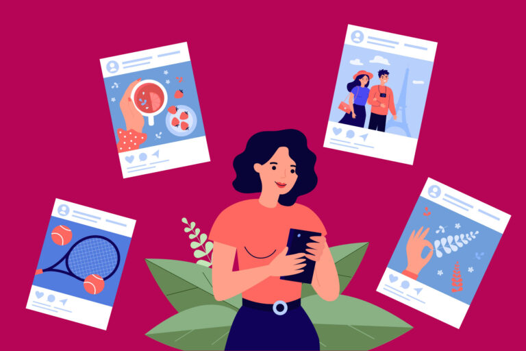 Graphic examples of social media customer service.