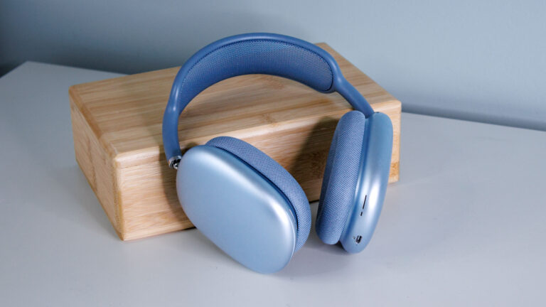 The AirPods Max USB-C in a photo studio