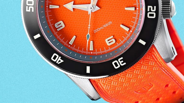 the dial of an Elliot Brown dive watch