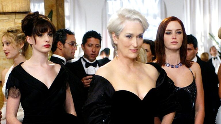 Anne Hathaway, Meryl Streep and Emily Blunt in The Devil Wears Prada.