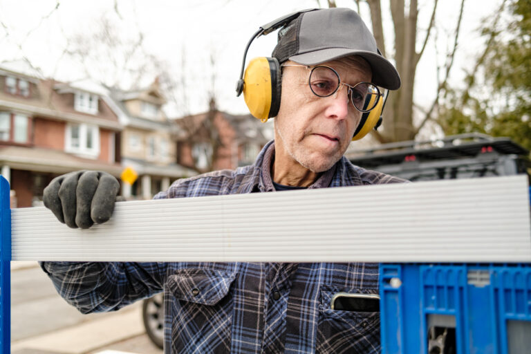 Older man working