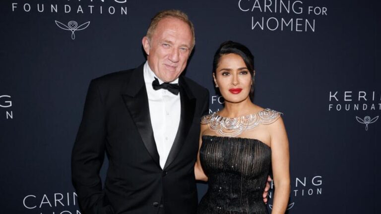 François-Henri Pinault and Salma Hayek at Kering’s 3rd Annual Caring For Women Dinner held at The Pool on September 9, 2024 in New York City.