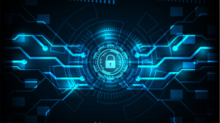 Abstract image of cyber security in action.