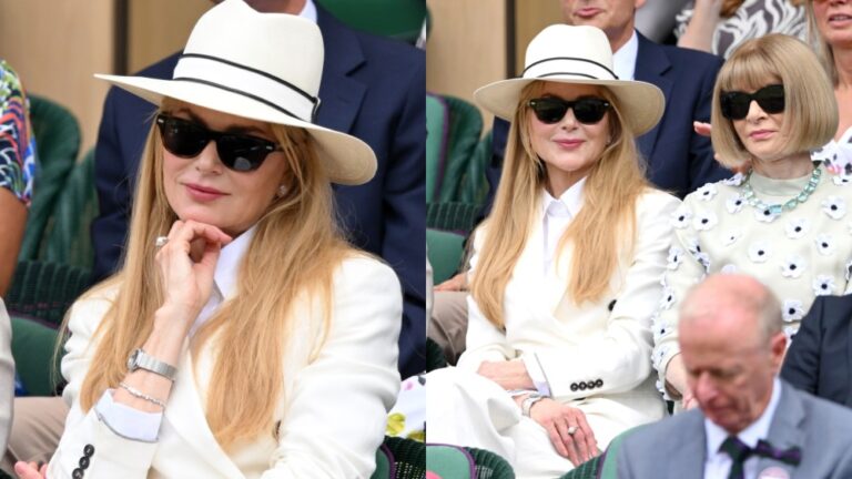 Nicole Kidman attends day fourteen of the Wimbledon Tennis Championships at the All England Lawn Tennis and Croquet Club on July 13, 2025, in London.