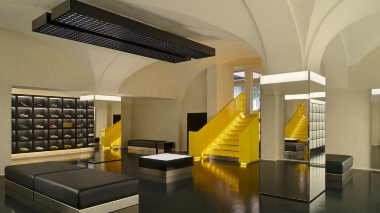 Inside the Onitsuka Tiger flagship in Paris.