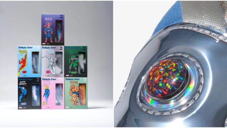 Marvel x Advisory Board Crystals x Puma "Fantastic Four" blind box sneaker collaboration.