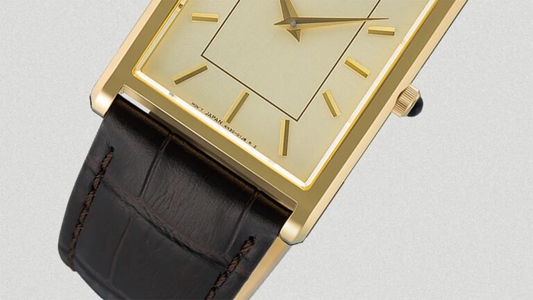 the case of a gold Seiko watch