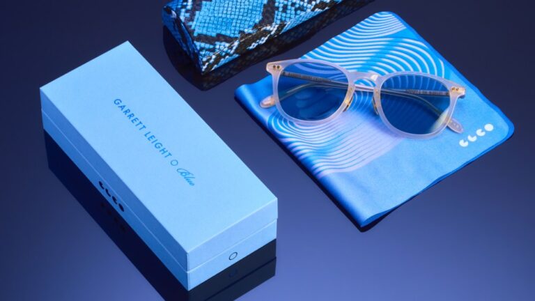 The Garrett Leight Blue collection was made in Japan.