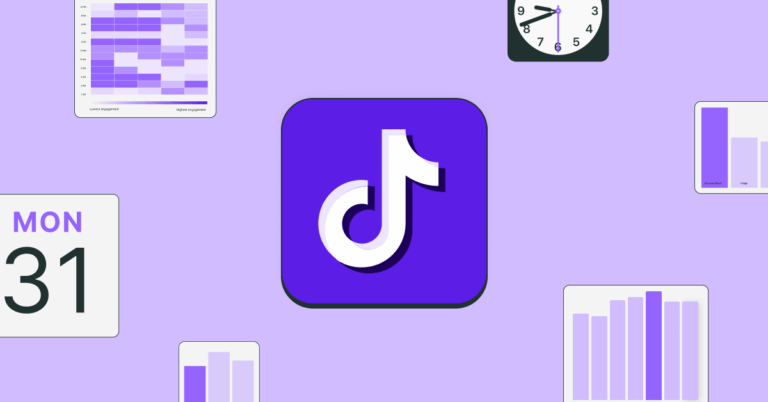 a heatmap bar graph showing the best time ti post on TikTok every day of the week, with the darkest slots at 1 pm or later