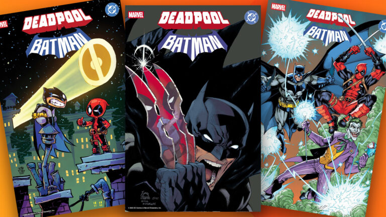 Batman x Deadpool comic crossover variant covers