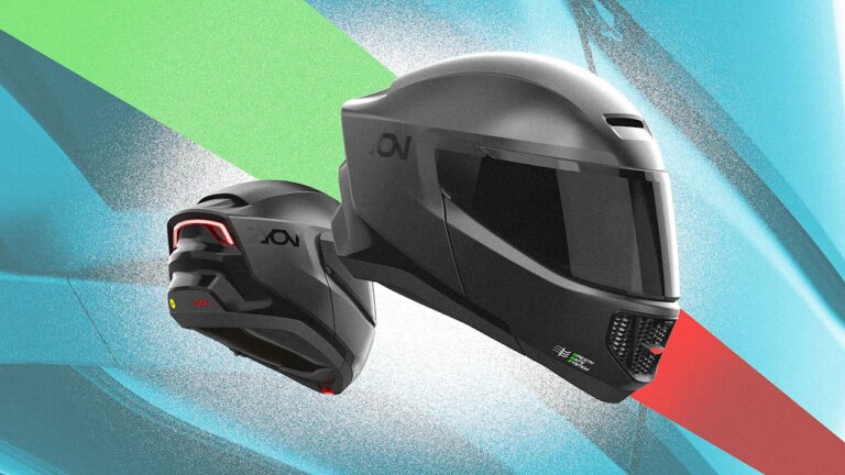 This sleek new bike helmet protects your head and your lungs