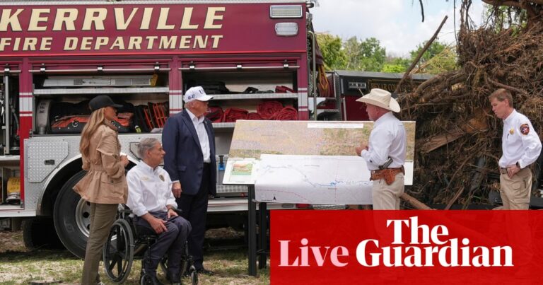 Trump defends response to deadly Texas flooding after touring disaster area – live updates | Trump administration