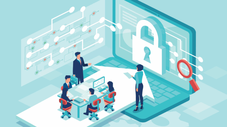 Illustration of team working on security // Security Careers: A Day in the Life of a CSIRT