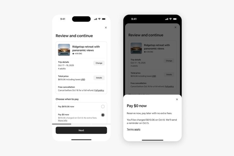 Airbnb Offering 'Reserve Now, Pay Later' Payment Plan