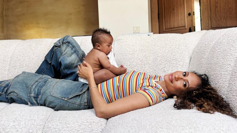 Elaine Welteroth and child.