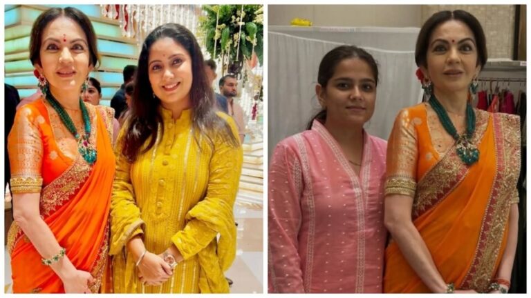 Nita Ambani proves emeralds are a woman's best friend as she decks up in statement jewels and saree for Ganesh Chaturthi | Fashion Trends