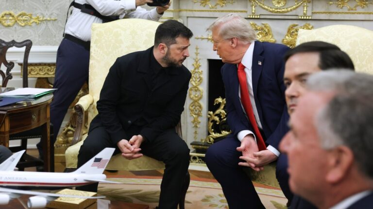 President Donald Trump meets with Ukrainian President Volodymyr Zelenskyy at the White House on Aug. 18.