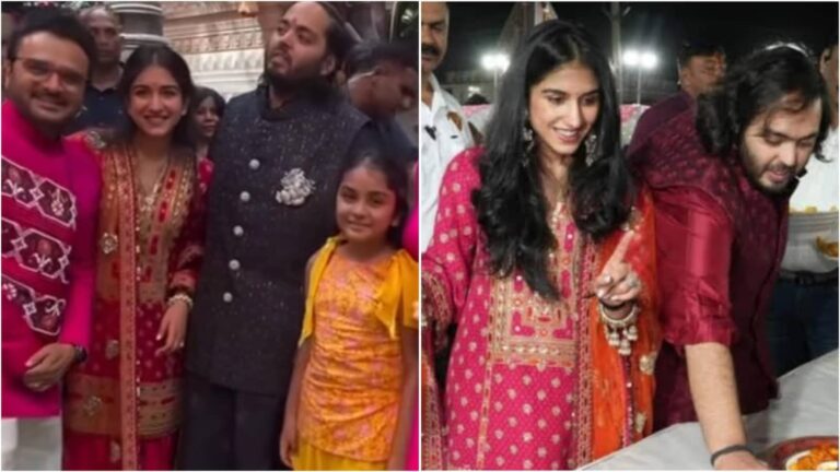 Radhika Merchant proves even Ambanis repeat outfits as she rewears her wedding suit for Ganpati celebration with Anant | Fashion Trends