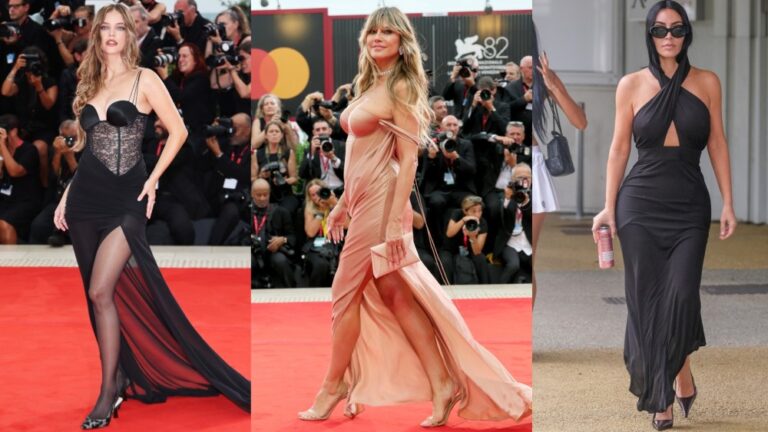 Celebrities wearing slingback heels at the Venice Film Festival.