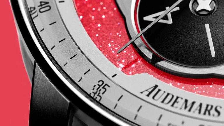 a closeup of an audemars piguet watch dial