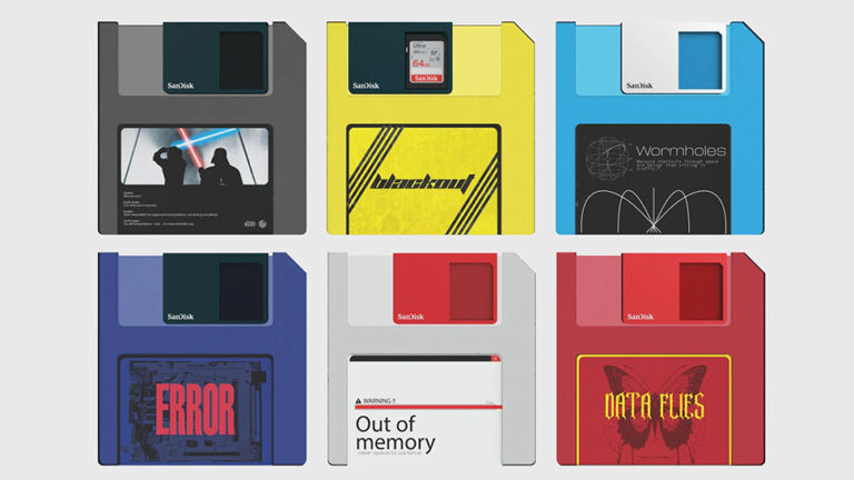 The floppy disk returns as a design concept for SD cards, bridging eras of storage from megabytes to terabytes Floppy disk SD card holder concept