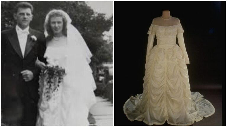 This woman made her wedding dress from parachute that saved husband's life during World War II: Here's their story | Fashion Trends