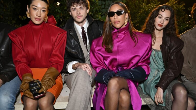 Celebrities Front Row at Saint Laurent Spring 2026 Ready-to-Wear Peggy Gou, Christopher Briney, Ines Rau, Kiko Mizuhara