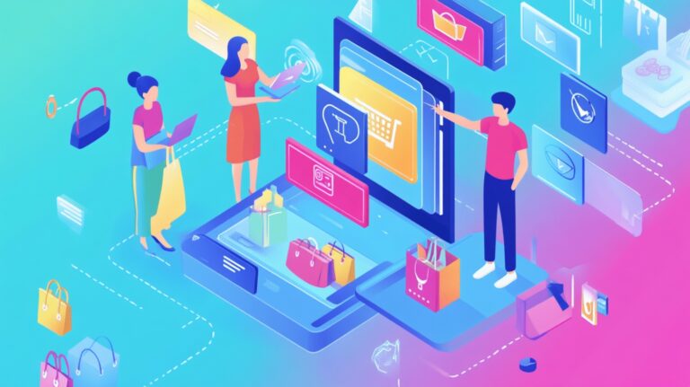 Hyper-Personalized Customer Experience Guide for Startups Illustration of a hyper-personalized experience for customers in a floating digital icon and phone around two people.