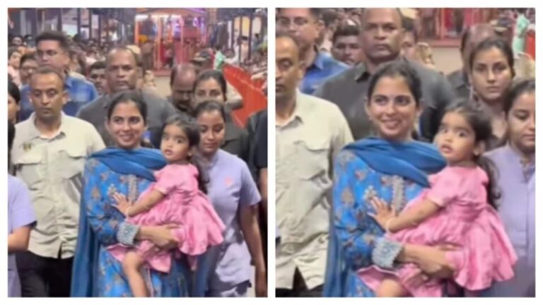 Isha Ambani chooses vibrant blue suit to seek Lalbaugcha Raja's blessings with kids before Ganesh Visarjan 2025