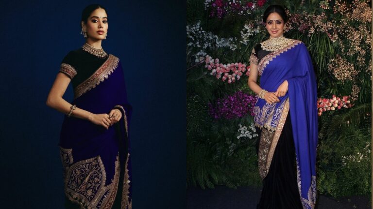 Janhvi Kapoor wears mother Sridevi’s sari from Virat-Anushka wedding Janhvi Kapoor pays tribute to Sridevi in her sari