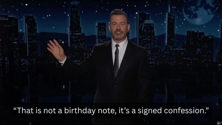 Jimmy Kimmel goes scorched earth on Trump's alleged birthday letter to Epstein