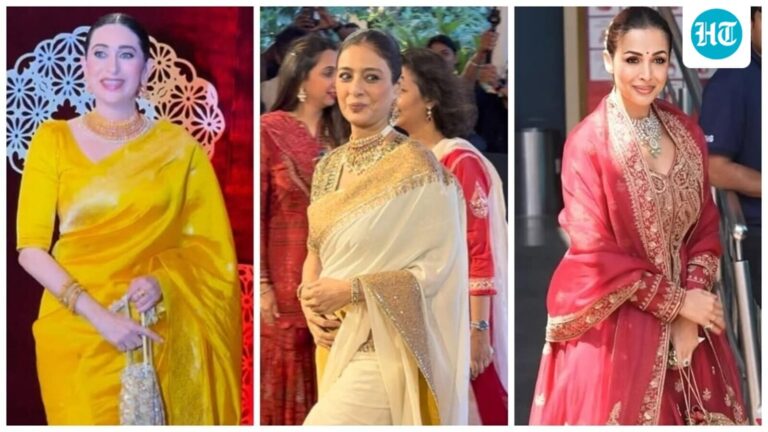 Karisma Kapoor, Tabu to Malaika Arora, stars light up Navratri season with glam ethnic looks at event: Who wore what Karisma Kapoor, Tabu to Malaika Arora, stars light up Navratri season with glam ethnic looks at event: Who wore what