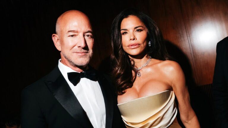 Jeff Bezos, Lauren Sánchez Bezos at the Kering Caring For Women Dinner during New York Fashion Week held at The Grill on Sept. 11, 2025 in New York, New York.