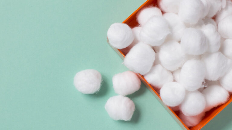 Cotton balls in bowl