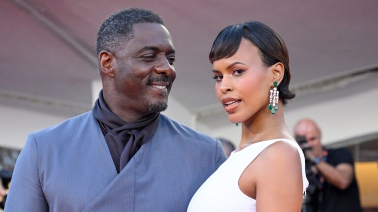 Idris Elba, Sabrina Dhowre Elba at the "A House Of Dynamite" red carpet at The 82nd Venice International Film Festival on September 02, 2025 in Venice, Italy.