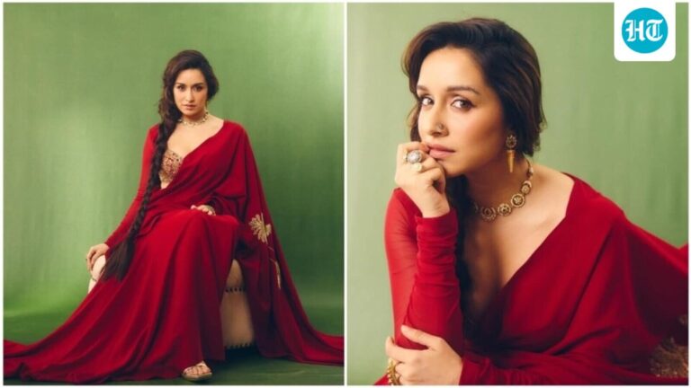 Shraddha Kapoor embraces Navratri spirit in glamorous sindoori red saree, long sleeved blouse: Here’s how much it costs Shraddha Kapoor embraces Navratri spirit in glamorous sindoori red saree, long sleeved blouse: Here's how much it costs