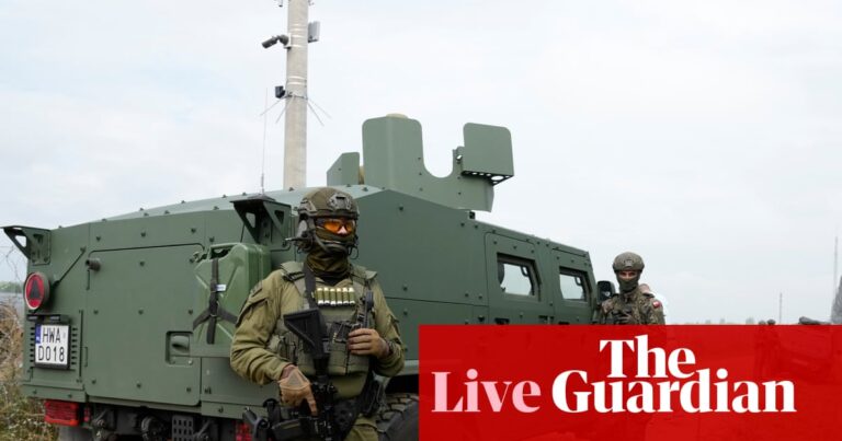 ‘Huge number of Russian drones’ violated our airspace, says Poland’s PM – follow live | Ukraine