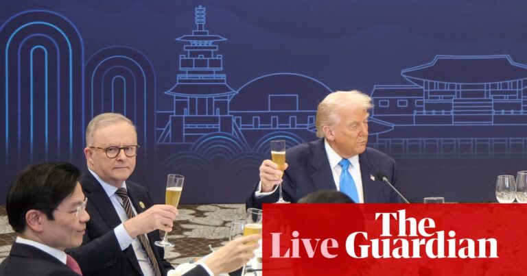 Australia politics live: Trump praises Albanese at dinner on Apec sidelines; Bowen predicts lower electricity prices | Australia news