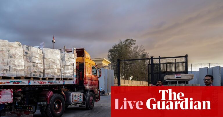 Gaza ceasefire live: aid relief scaled up as Hamas confirms it will begin releasing Israeli hostages on Monday morning | Gaza Gaza ceasefire live: aid relief scaled up as Hamas confirms it will begin releasing Israeli hostages on Monday morning | Gaza