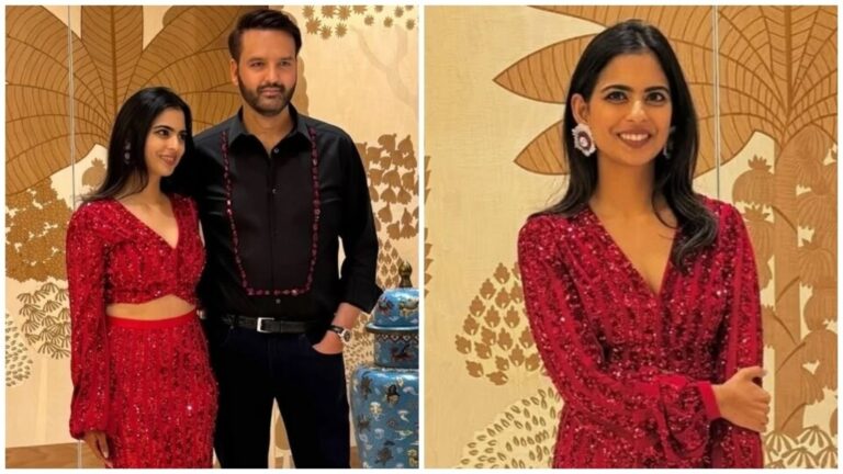 Isha Ambani dazzles in red birthday dress as she poses with husband Anand Piramal; don’t miss the gemstones on his shirt Isha Ambani dazzles in red birthday dress as she poses with husband Anand Piramal; don't miss the gemstones on his shirt