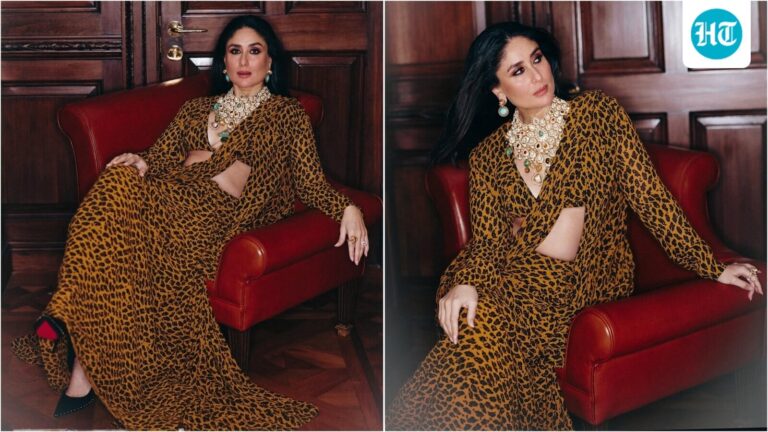 Kareena Kapoor channels full-on ‘begum energy’ in Sabyasachi leopard saree, serves fashion goals for festive season