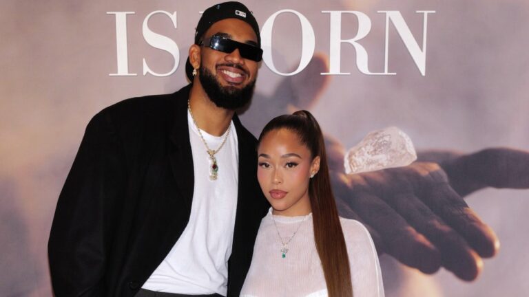 Karl-Anthony Towns Talks About His Fashion Game NEW YORK, NEW YORK - SEPTEMBER 17: (L-R) Karl Anthony Towns and Jordyn Woods attend Jared Jewelers "A Diamond Is Born" Film Premiere at The Frick Collection on September 17, 2025 in New York City. (Photo by Craig Barritt/Getty Images for Jared Jewelers)