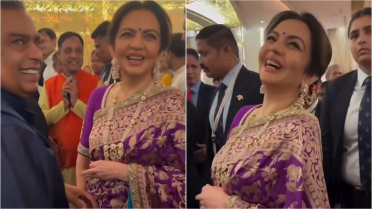Nita Ambani glows in stunning purple Banarasi saree, gold jewellery; Anant and Mukesh Ambani rock kurta looks for Diwali Nita Ambani glows in stunning purple Banarasi saree, gold jewellery; Anant and Mukesh Ambani rock kurta looks for Diwali