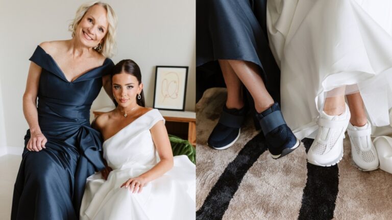 Influencer Rachel Rigler and her mom wore Sneex at her wedding.