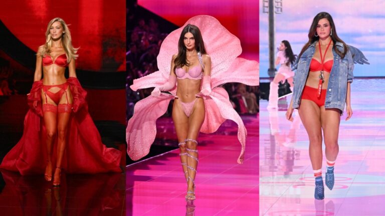 Bella Hadid, Emily Ratajkowski and Barbie Ferreira at the Victoria's Secret Fashion Show 2025.